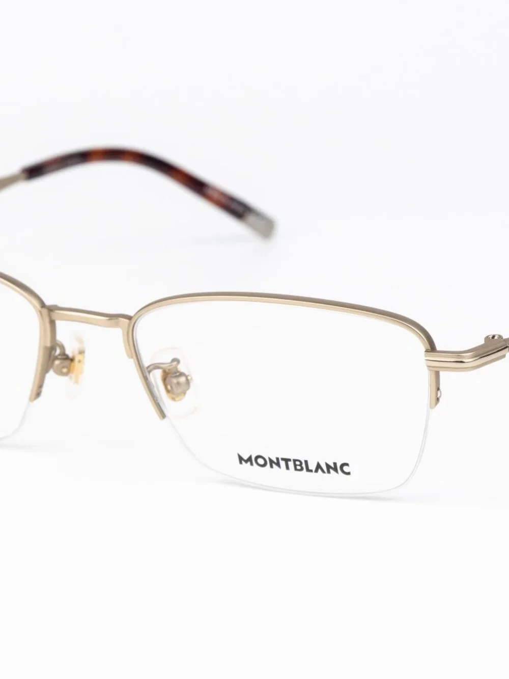 Montblanc Women Eyeglasses Gold Rectangle MB0133O 003 NEW AUTHENTIC